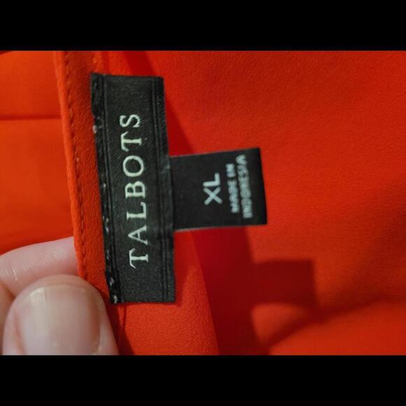 Talbots XL red v neck blouse - Picture 4 of 5
